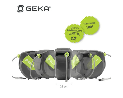 Geka Schlauchbox mit automatischer Aufrollfunktion und 180 Grad Schwenkbereich