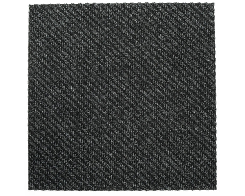 Schwarze Teppichfliese mit Rippenstruktur