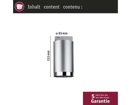 Metall Wandleuchte, Höhe 113 mm, Durchmesser 65 mm