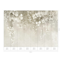 Wandbild mit Blumenmotiv und Größenangaben