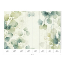 Fototapete mit Eukalyptus Design und Maßangaben