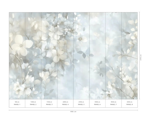 Blumentapete mit Blütenmuster, 400 x 270 cm