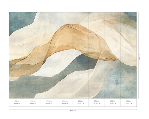 Fototapete mit abstraktem Design und den Maßen 400 x 270 cm, bestehend aus acht Bahnen