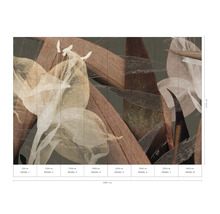 Fototapete mit floralem Muster, bestehend aus acht Bahnen