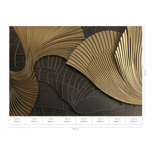 Wandpaneel mit abstraktem, goldenem Muster