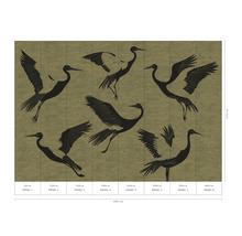 Fototapete mit Kranichmotiven für die Wandgestaltung