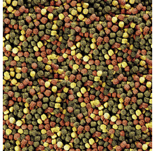 Fischfutter-Pellets in verschiedenen Formen