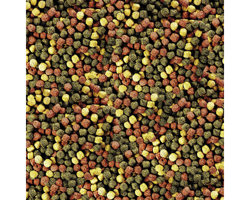 Fischfutter-Pellets in verschiedenen Formen