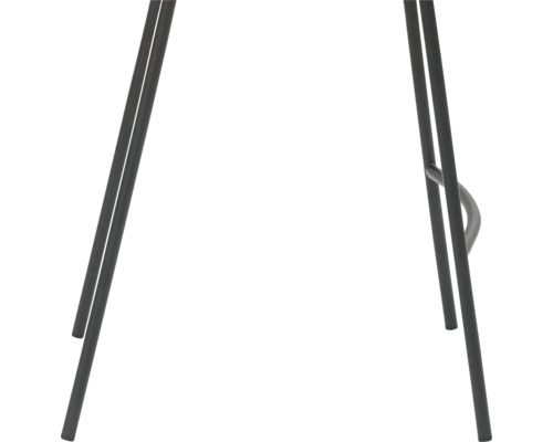 Detailaufnahme von einem hohen Barhocker aus Metall