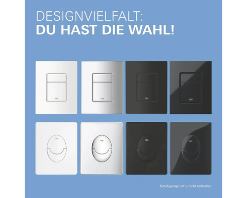 Auswahl verschiedener Betätigungsplatten für WCs von Grohe