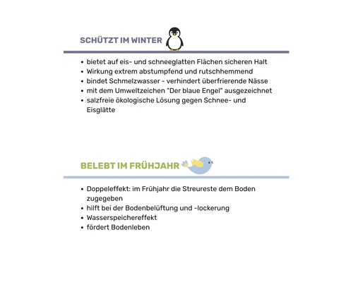 Informationen zu den Winter- und Frühjahrseigenschaften eines Produkts