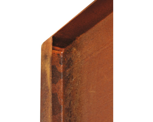 Detailansicht einer Roststahlplatte