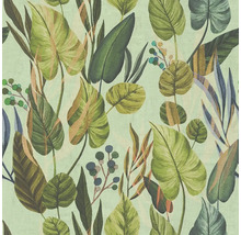Gemusterte Tapete mit botanischem Blätterdesign