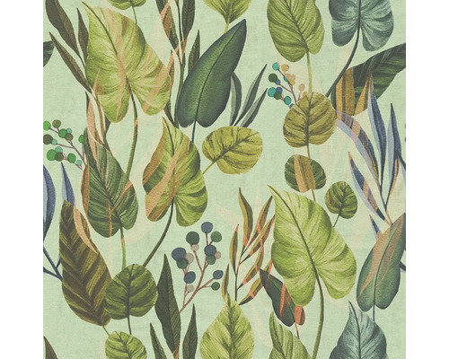 Gemusterte Tapete mit botanischem Blätterdesign