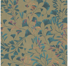 Tapete mit Ginkgo- und Blattmotiven