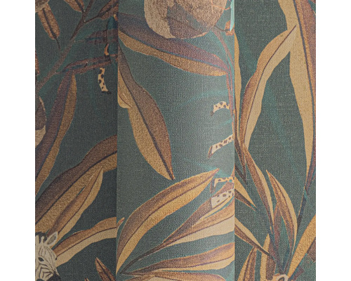 Tapetenrolle mit Blätter- und Tiermuster