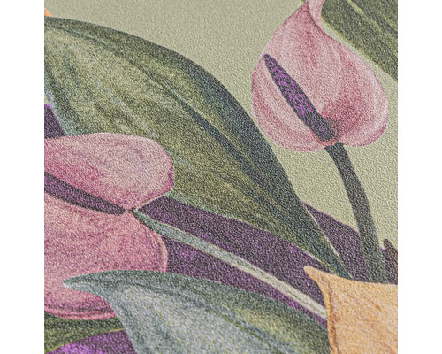 Nahaufnahme einer Tapete mit Blumenmuster