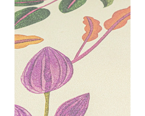 Nahaufnahme einer Tapete mit Pflanzenmuster