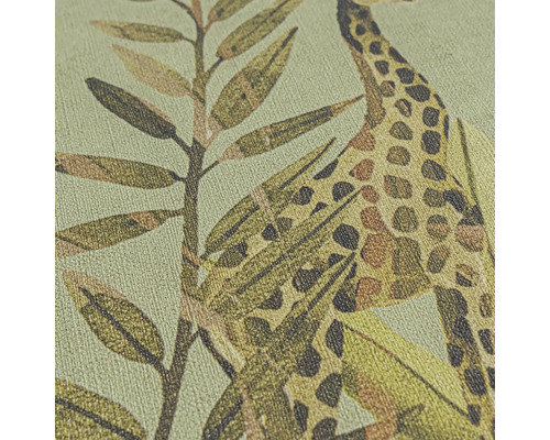 Tapete mit Giraffen- und Pflanzenmotiven