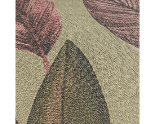 Detailaufnahme einer Tapete mit Blattmuster