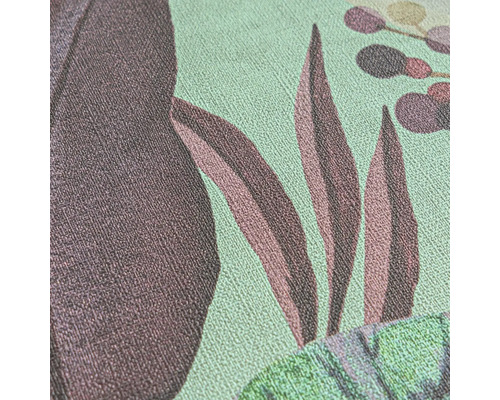 Nahaufnahme einer gemusterten Tapete mit Pflanzenmotiven