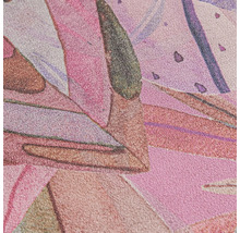 Nahaufnahme einer rosafarbenen und braunen strukturierten Tapete mit floralem Muster