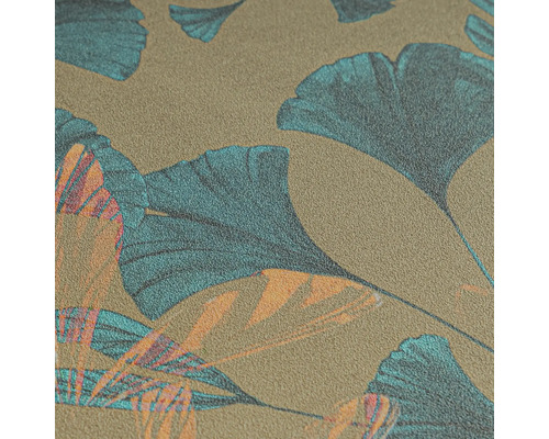 Nahaufnahme einer Tapete mit Ginkgo-Blatt-Muster