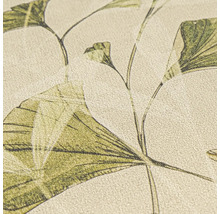 Detailaufnahme einer Tapete mit Pflanzenmotiven