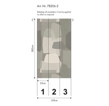 Tapete mit abstraktem Muster und Größenangaben