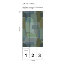 Tapete mit abstrakten Formen und Maßen