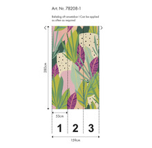 Abmessungen einer Tapete mit Dschungelblattmuster