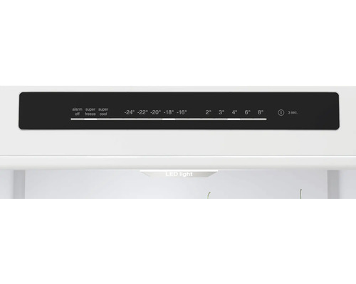 Bedienfeld eines Kühlschranks mit Temperatureinstellungen