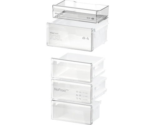 Mehrere durchsichtige Schubladen für einen Kühlschrank