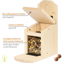 Vogelhaus aus Holz mit Acrylglasfenster und aufklappbarem Deckel