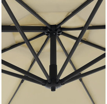 Unteransicht eines Sonnenschirms mit Gestell