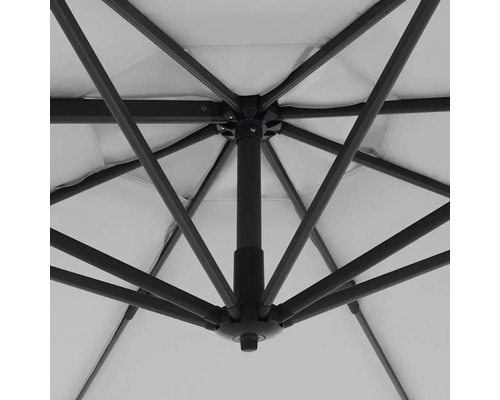 Unteransicht eines Sonnenschirms mit Gestell