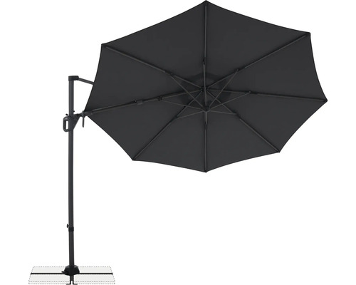 Freiarmschirm mit Standfußkreuz für den Außenbereich