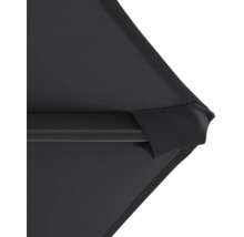 Detailansicht eines schwarzen Sonnenschirms