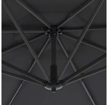 Detailansicht der Streben und des Mastes eines Sonnenschirms