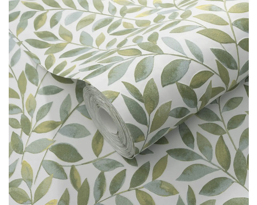 Rolle Tapete mit Blätterdessin