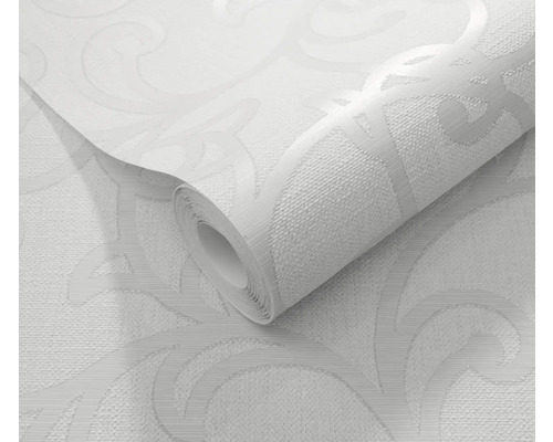 Rolle weiße Vinyltapete mit Ornamentmuster