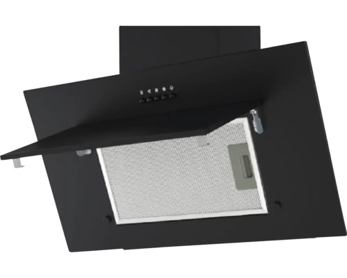 Schwarze Dunstabzugshaube mit Fettfilter