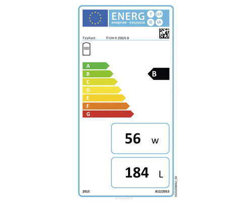 Vaillant Energielabel B, 56 Watt, 184 Liter
