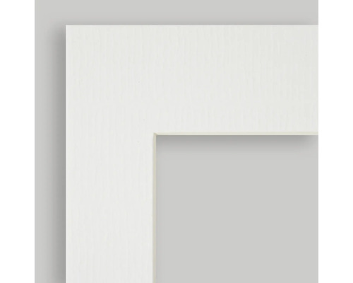 Ausschnitt eines weißen Bilderrahmenprofils