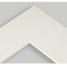 Detailansicht eines weißen Bilderrahmenprofils