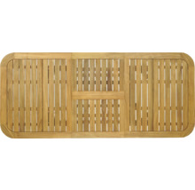 Tischplatte aus Holz mit Lattenmuster