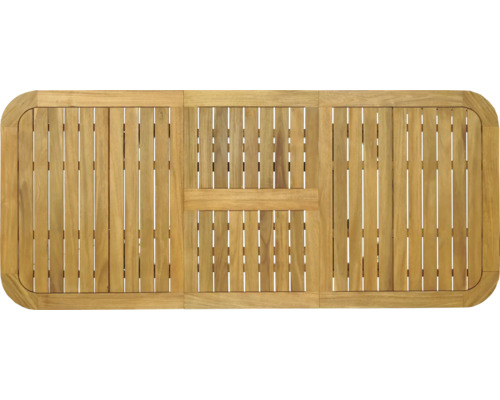 Tischplatte aus Holz mit Lattenmuster