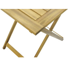 Detailansicht eines Klapptisches aus Holz