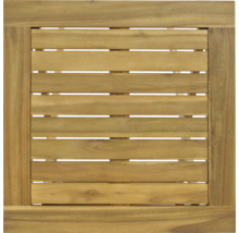 Detailansicht einer Tischplatte aus Holzlatten