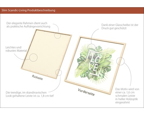 Scandi-Living Bilderrahmen mit botanischem Motiv